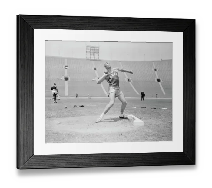 Framed Print : Bill Nieder Holding a Shotput Framed Print : Bill Nieder Holding a Shotput