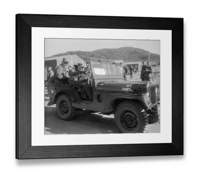 Framed Print : Gen. Lemnitzer and Sec. Brucker Driving in a Jeep Framed Print : Gen. Lemnitzer and Sec. Brucker Driving in a Jeep