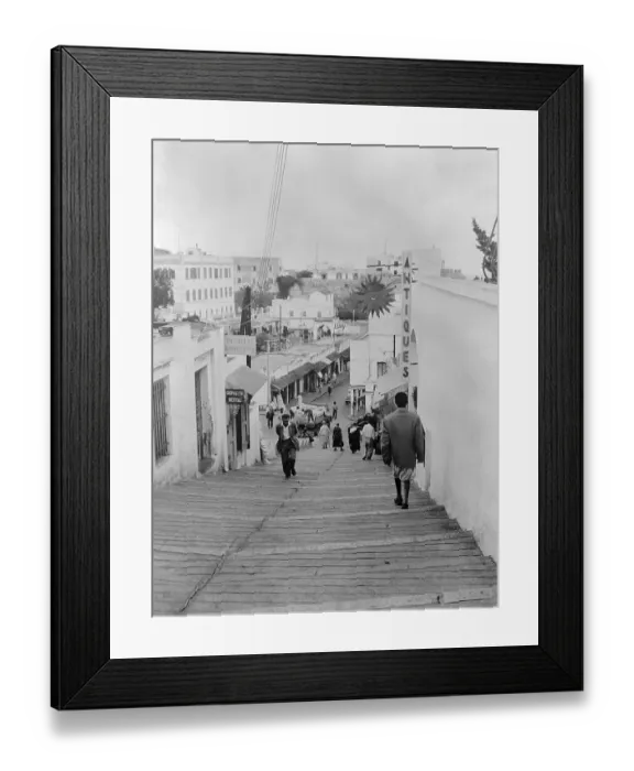 Framed Print : Bazaar Section with Signs for Tourists