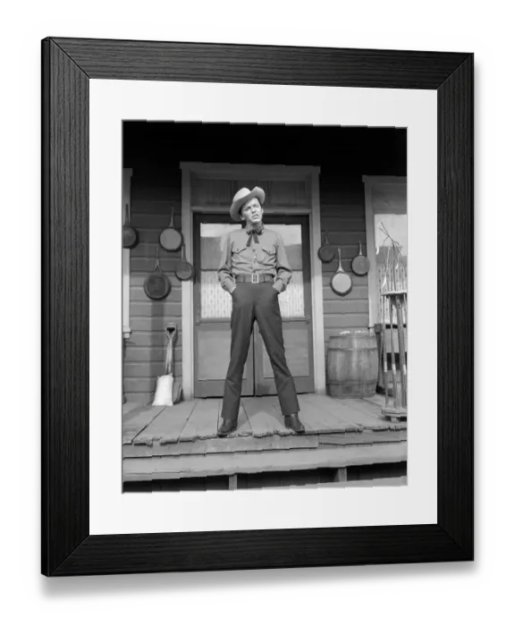 Framed Print : Portrait of Frank Sinatra in Western Attire