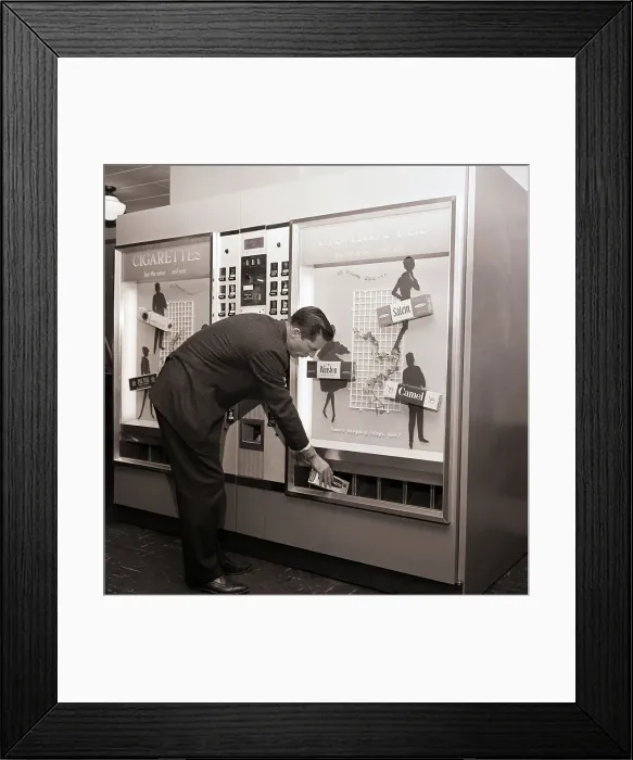 Framed Print : Cigarette Machine that also Changes Money Framed Print : Cigarette Machine that also Changes Money