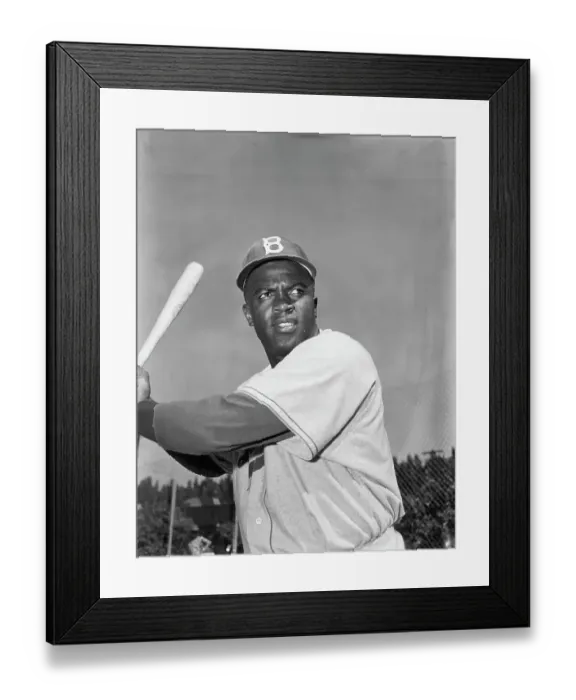 Framed Print : Jackie Robinson Batting Framed Print : Jackie Robinson Batting