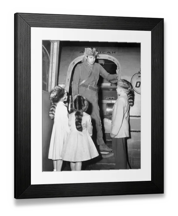 Framed Print : Children Greeting Fess Parker Framed Print : Children Greeting Fess Parker