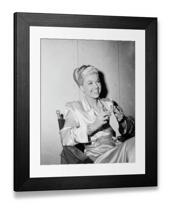 Framed Print : Doris Day Knitting Framed Print : Doris Day Knitting