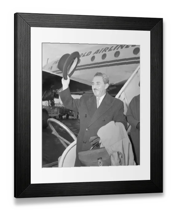 Framed Print : Moshe Sharett Near Trans World Airlines Airplane Framed Print : Moshe Sharett Near Trans World Airlines Airplane