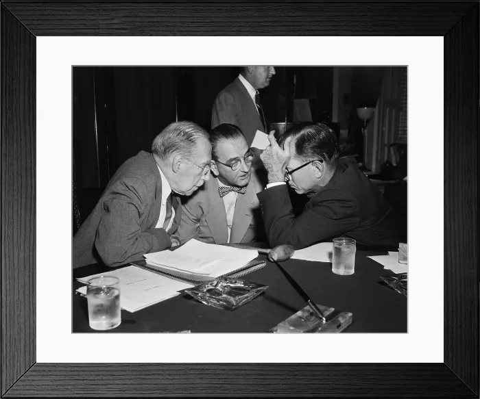 Framed Print : Theodore Green Conferring with Colleagues Framed Print : Theodore Green Conferring with Colleagues
