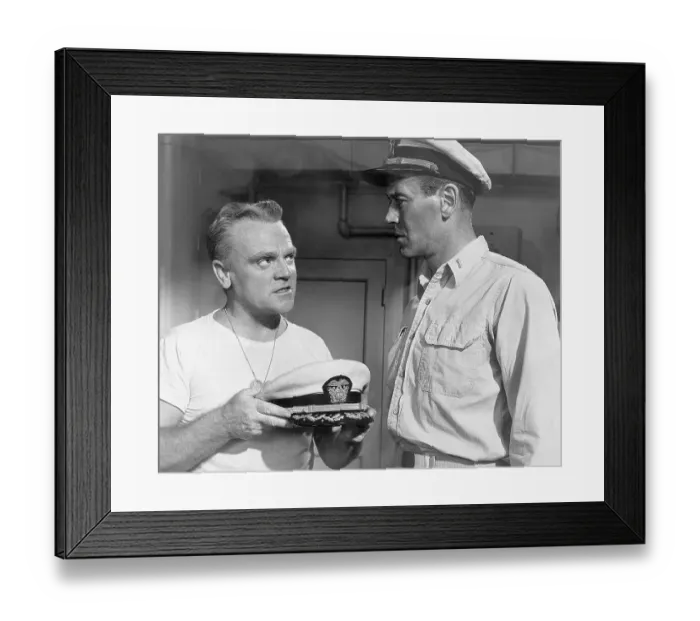 Framed Print : James Cagney and Henry Fonda in Mister Roberts