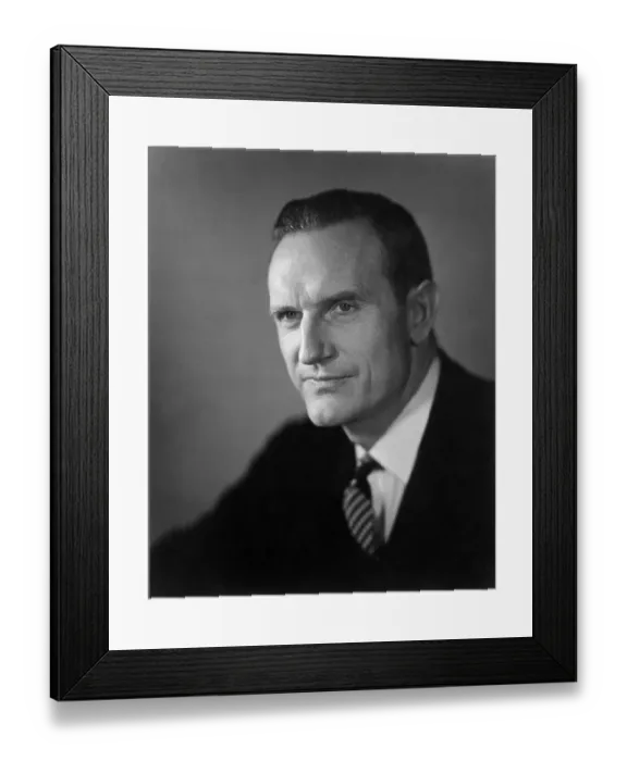 Framed Print : Profile of John D. Rockefeller in Suit and Tie