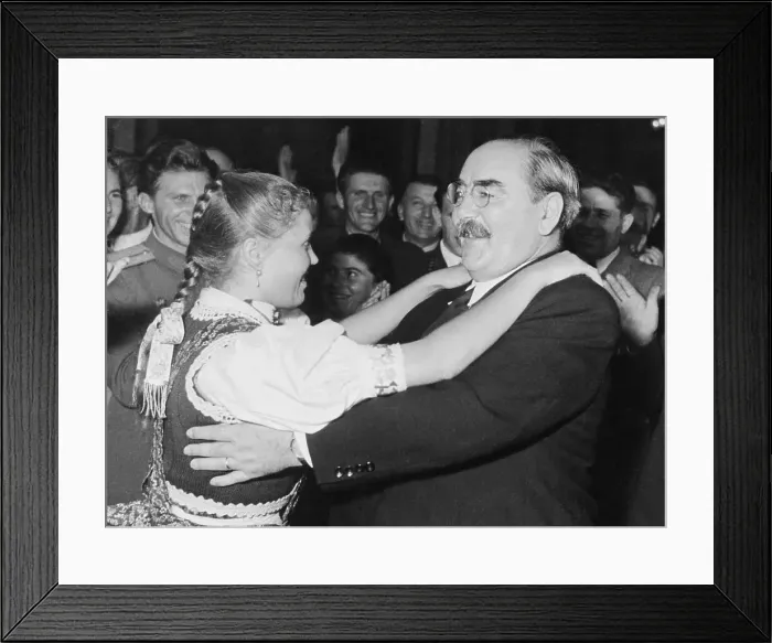 Framed Print : Hungarian Premier Imre Nagy Dancing with a Young Girl Framed Print : Hungarian Premier Imre Nagy Dancing with a Young Girl
