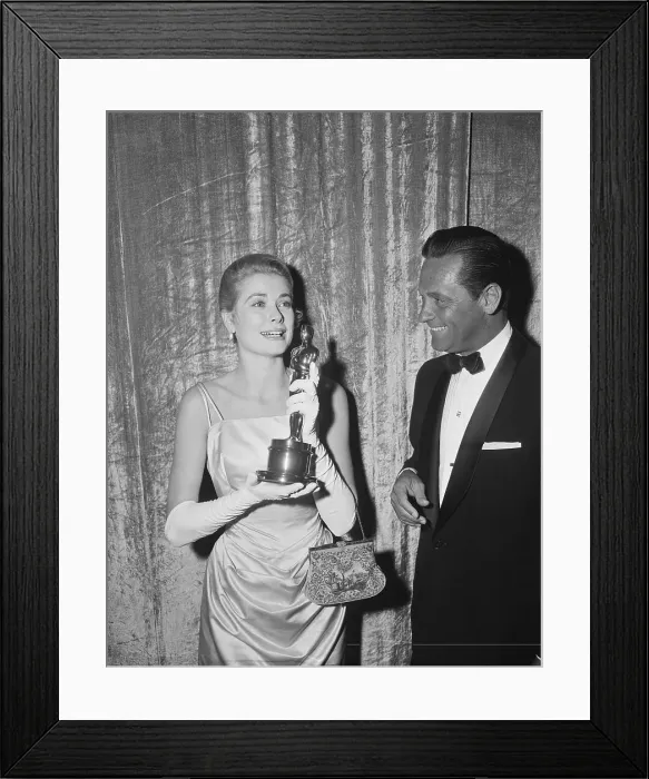 Framed Print : Grace Kelly Receiving Her Academy Award Framed Print : Grace Kelly Receiving Her Academy Award