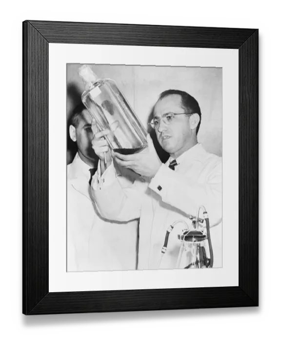 Framed Print : Jonas E. Salk in Laboratory Framed Print : Jonas E. Salk in Laboratory