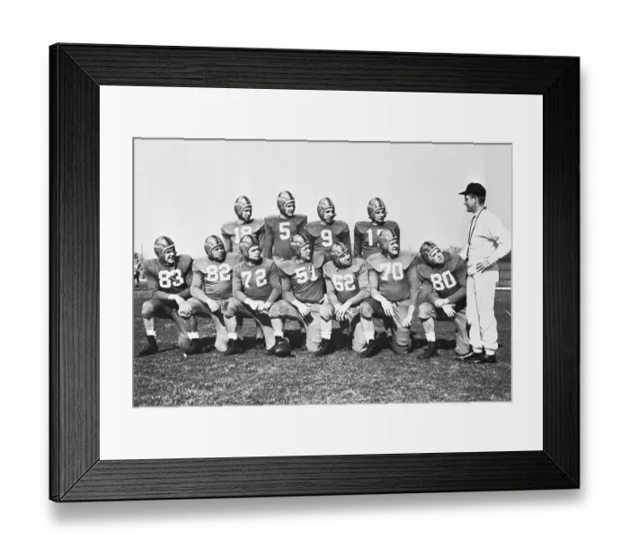 Framed Print : Coach Terry Brennan Talks To Team Framed Print : Coach Terry Brennan Talks To Team