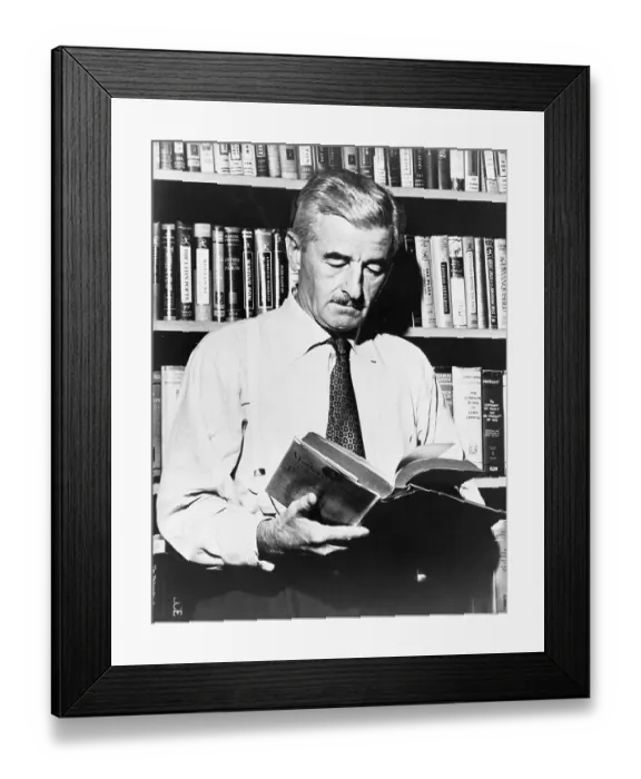 Framed Print : William Faulkner in his Library Framed Print : William Faulkner in his Library