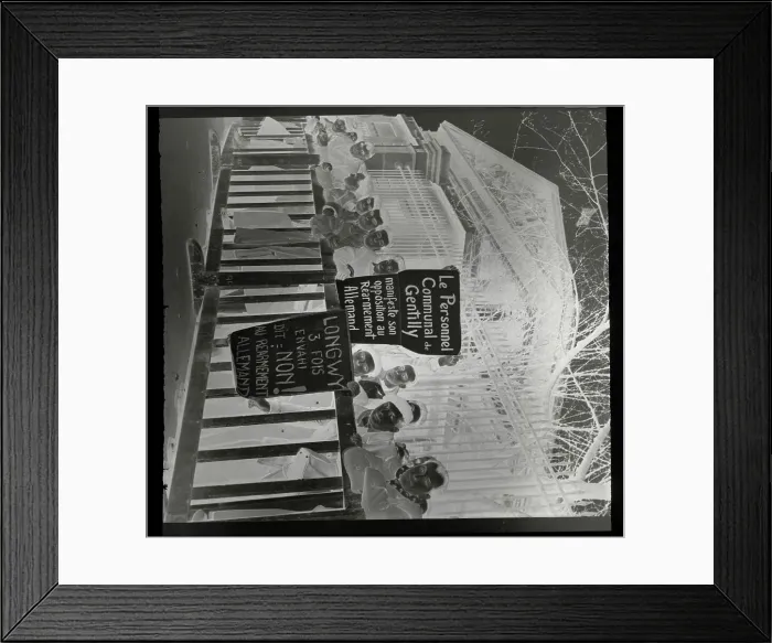 Framed Print : French Crowd Protesting German Rearmament