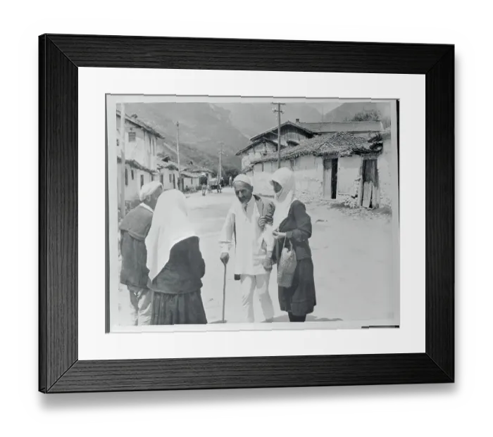 Framed Print : People Talking on a Street Framed Print : People Talking on a Street