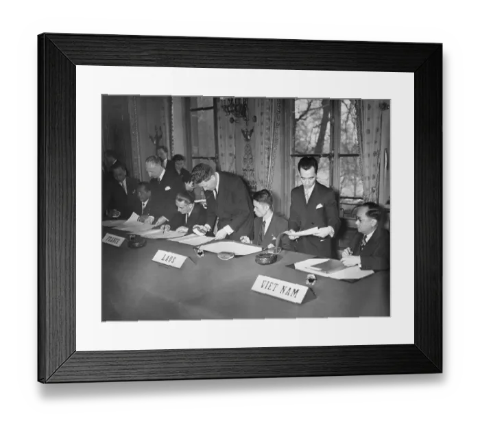 Framed Print : Representatives of Associated States of Cambodia Signing Treaties Framed Print : Representatives of Associated States of Cambodia Signing Treaties