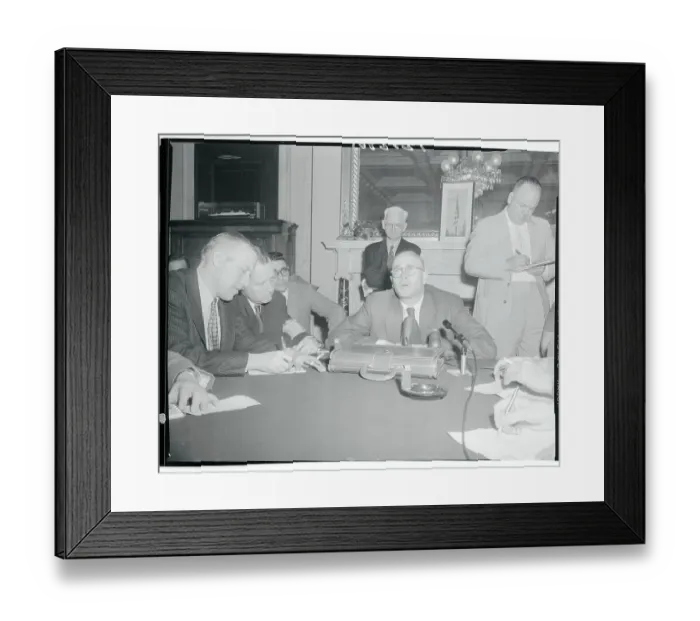Framed Print : Richard L. Neuberger Sitting at Microphone in Senate Conference Framed Print : Richard L. Neuberger Sitting at Microphone in Senate Conference