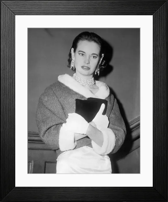 Framed Print : Gloria Vanderbilt Holding Her Purse Framed Print : Gloria Vanderbilt Holding Her Purse
