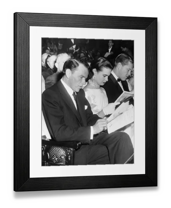 Framed Print : Franks Sinatra with Gloria Vanderbilt Attending Musical