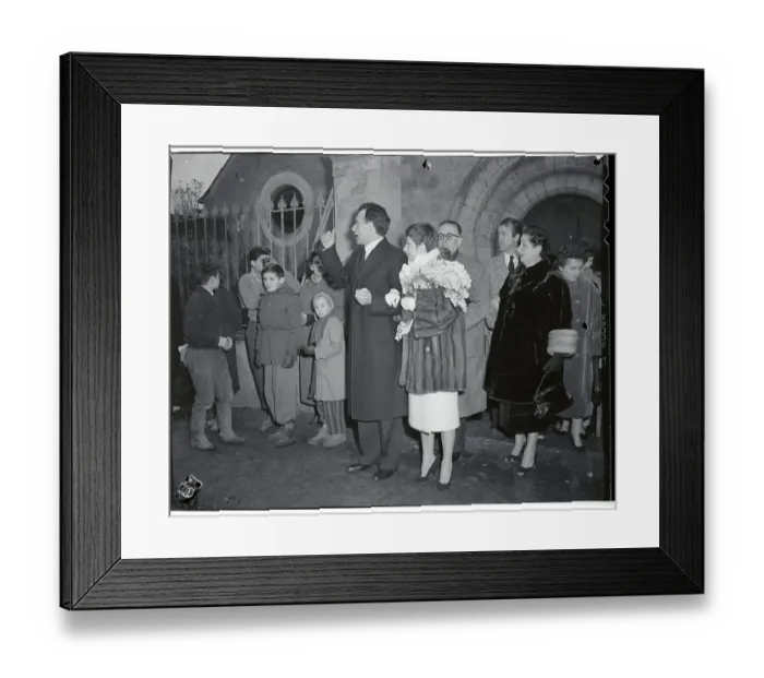 Framed Print : Roland Petit and Bride Leaving Church After Their Marriage Framed Print : Roland Petit and Bride Leaving Church After Their Marriage
