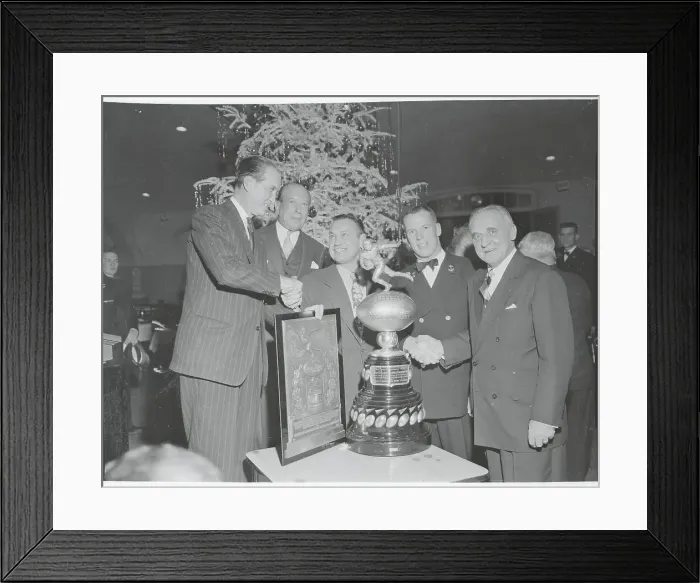 Framed Print : Members of Navy Football Team Posing with the Lambert Trophy Framed Print : Members of Navy Football Team Posing with the Lambert Trophy