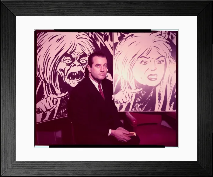 Framed Print : Charles F. Murphy Sitting in Front of Large Posters Framed Print : Charles F. Murphy Sitting in Front of Large Posters
