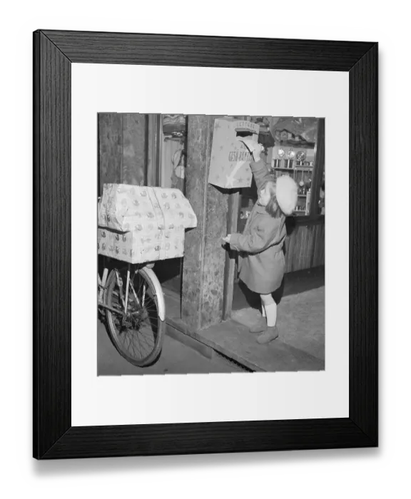Framed Print : Girl Mailing Her Gift Requests Framed Print : Girl Mailing Her Gift Requests