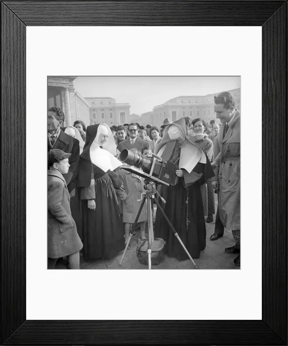 Framed Print : A Sister Looking Through a Long Range Camera Framed Print : A Sister Looking Through a Long Range Camera