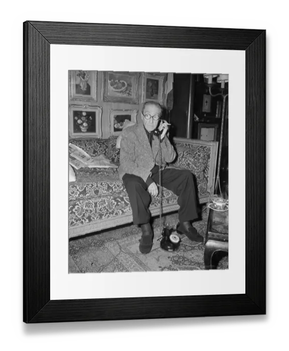 Framed Print : Sacha Guitry Talking on Telephone Framed Print : Sacha Guitry Talking on Telephone