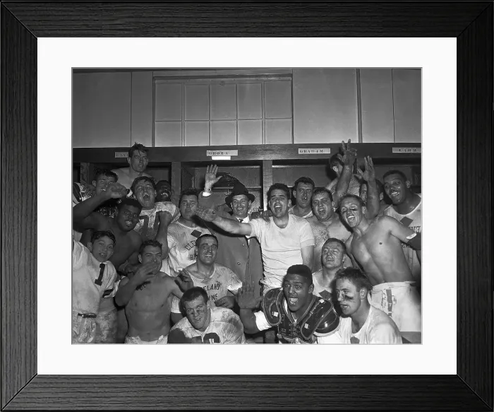 Framed Print : Otto Graham and Team Celebrating Victory Framed Print : Otto Graham and Team Celebrating Victory