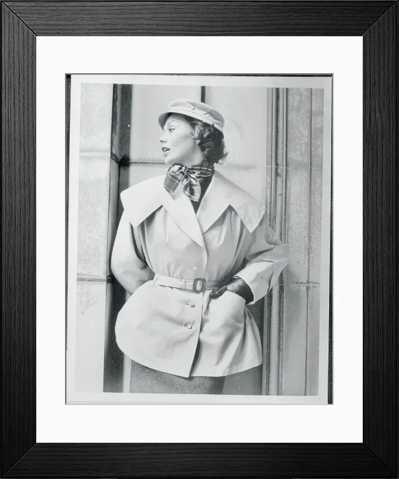 Framed Print : Woman Modeling a Scooter Coat Framed Print : Woman Modeling a Scooter Coat