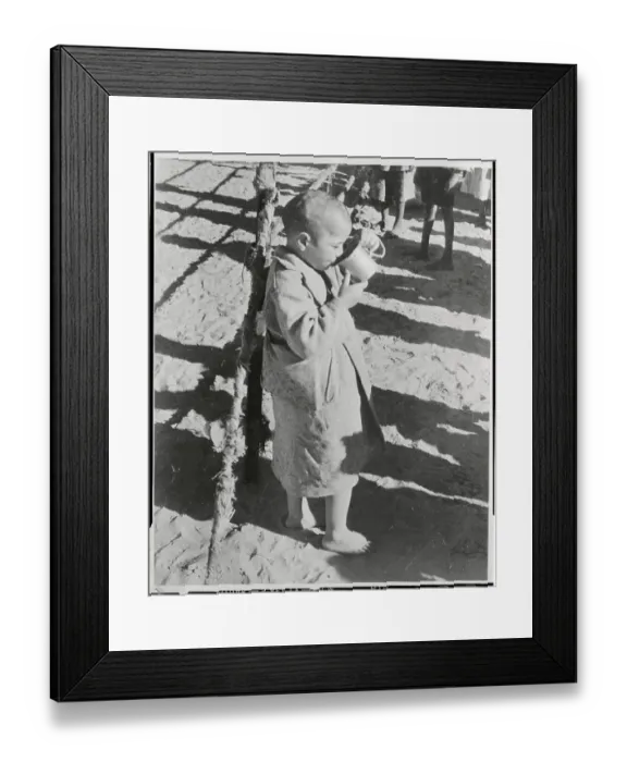 Framed Print : Boy Drinking From a Cup Framed Print : Boy Drinking From a Cup