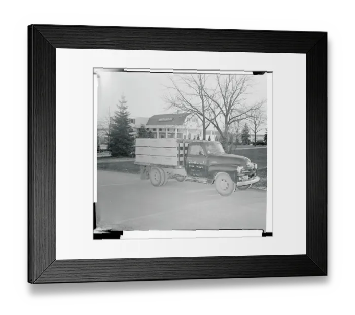 Framed Print : Truck Departing From a Mink Farm Framed Print : Truck Departing From a Mink Farm