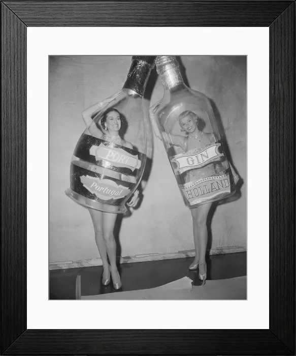 Framed Print : Marion Ross and Joan Corbett Wearing Plastic Bottle Costumes Framed Print : Marion Ross and Joan Corbett Wearing Plastic Bottle Costumes