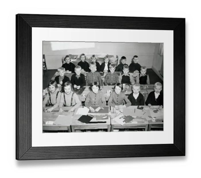 Framed Print : Children Sitting at Their School Desks Framed Print : Children Sitting at Their School Desks