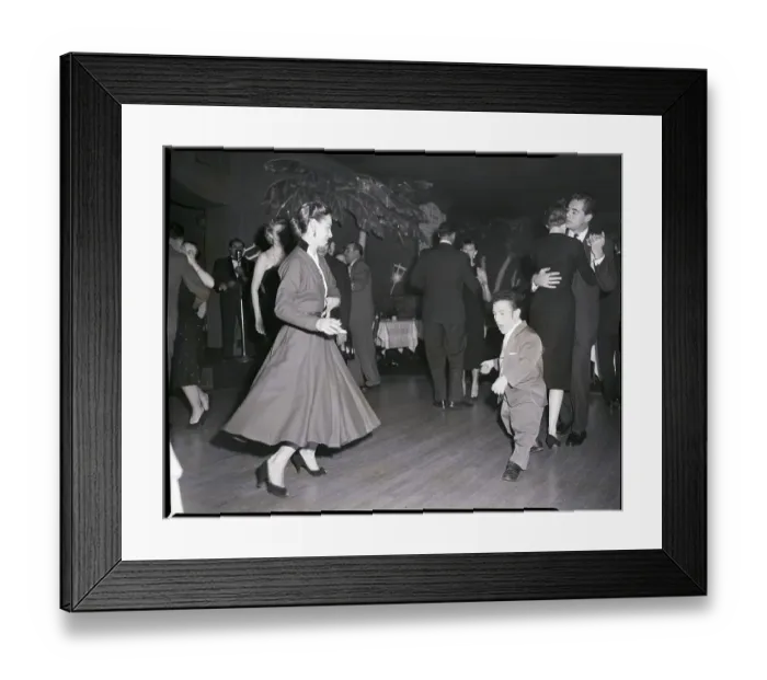 Framed Print : Woman Dancing with Little Person Framed Print : Woman Dancing with Little Person