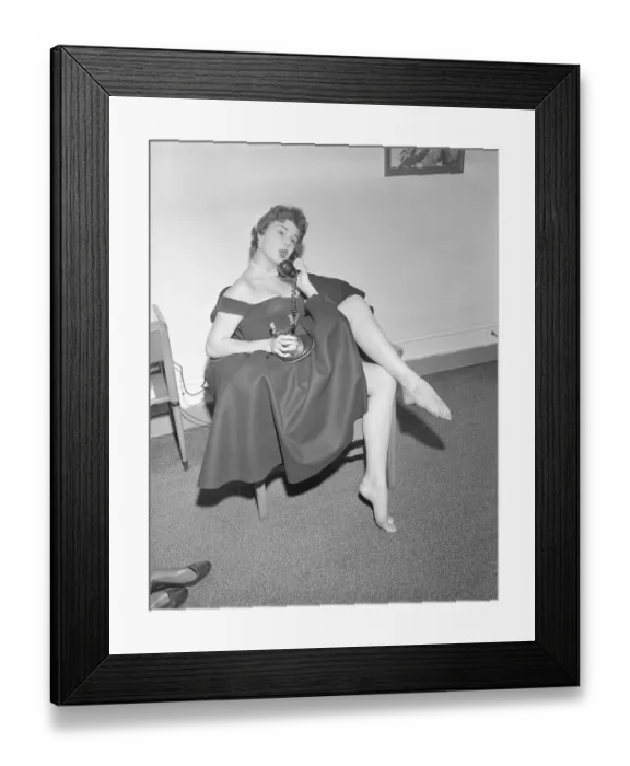 Framed Print : Jeannie Johnson Talking on the Telephone Framed Print : Jeannie Johnson Talking on the Telephone