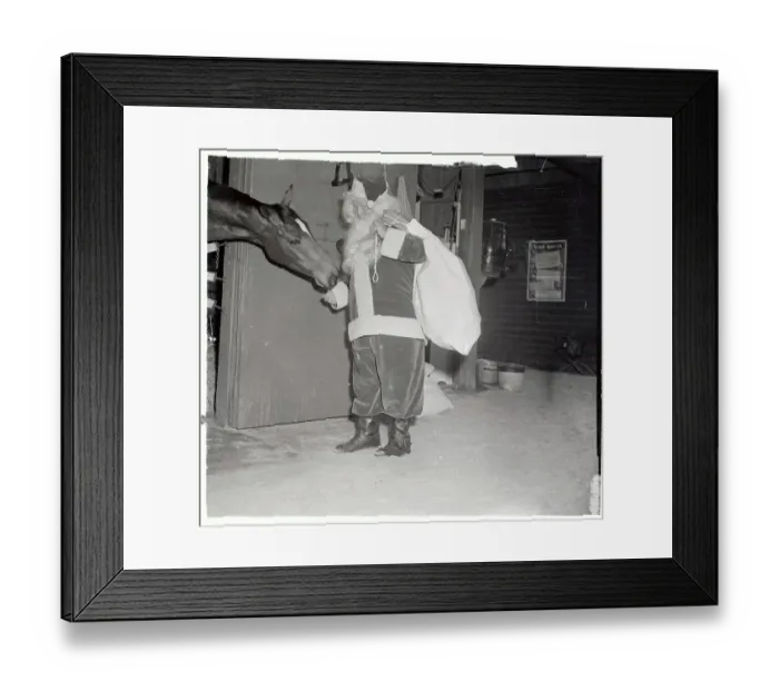 Framed Print : Santa Feeding a Horse