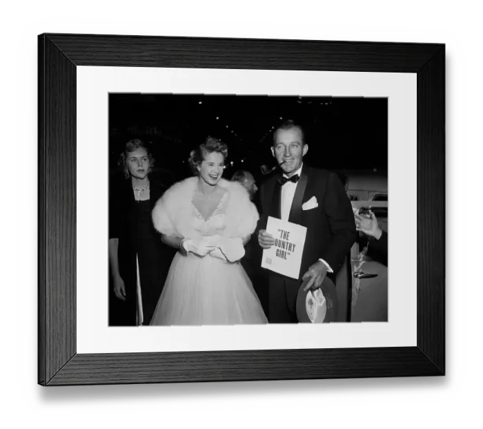 Framed Print : Bing Crosby with Mona Freeman Arriving to Premiere Framed Print : Bing Crosby with Mona Freeman Arriving to Premiere
