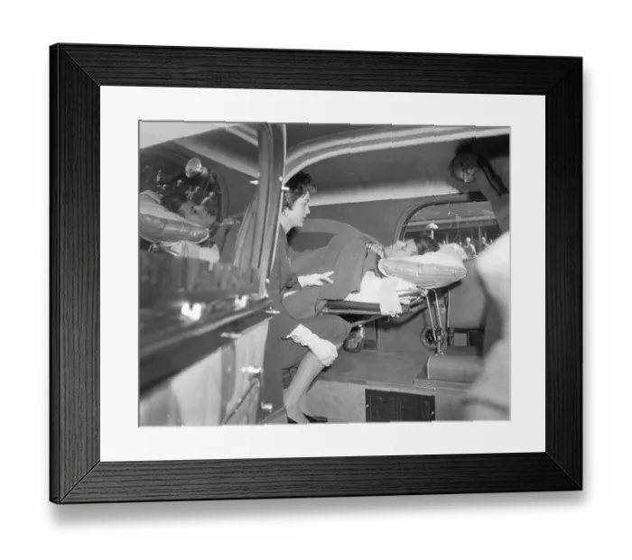 Framed Print : Senator John Kennedy in Ambulance After Operation Framed Print : Senator John Kennedy in Ambulance After Operation