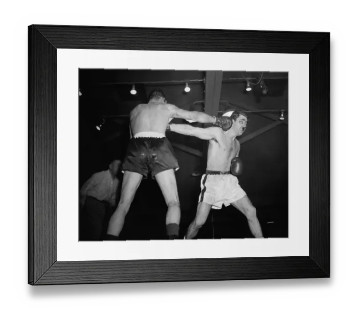 Framed Print : Ted Olla Boxing Against Paul Pender Framed Print : Ted Olla Boxing Against Paul Pender