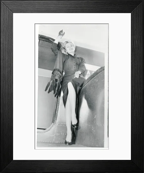 Framed Print : Portrait of Anita Eckberg Waving Framed Print : Portrait of Anita Eckberg Waving