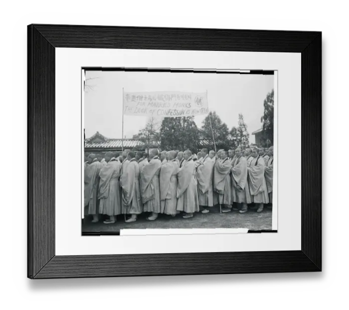 Framed Print : Buddhist Monks Marching in a Protest Framed Print : Buddhist Monks Marching in a Protest