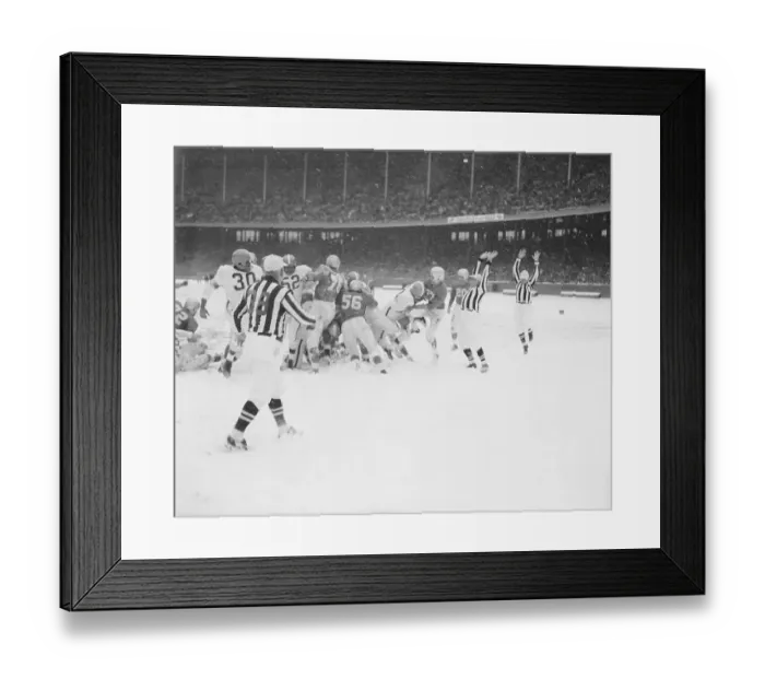 Framed Print : Cleveland Browns Football Game Against Detroit Lions in Snow Framed Print : Cleveland Browns Football Game Against Detroit Lions in Snow