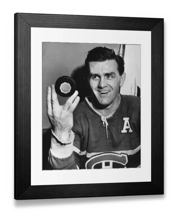 Framed Print : Maurice Richard Holding Puck Framed Print : Maurice Richard Holding Puck