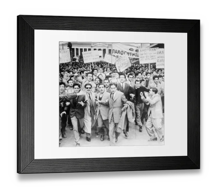 Framed Print : Greek Students Stage Anti-British Demo Over Cyprus 1954 Framed Print : Greek Students Stage Anti-British Demo Over Cyprus 1954