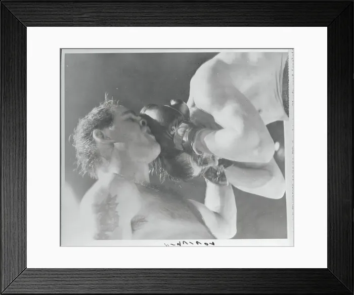 Framed Print : Carl Olson Punching Pierre Langlois