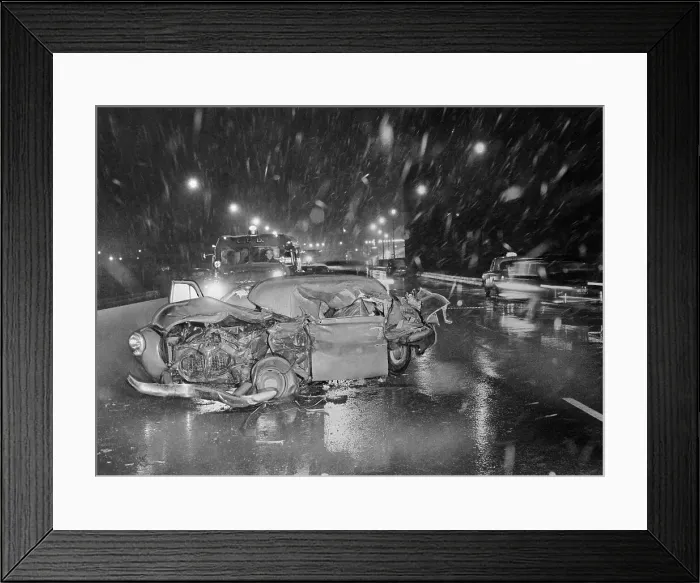 Framed Print : Automobile Wreckage from a Traffic Accident Framed Print : Automobile Wreckage from a Traffic Accident