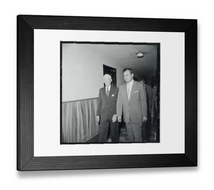Framed Print : Gar Wood Standing Next to Robert Floyd Framed Print : Gar Wood Standing Next to Robert Floyd