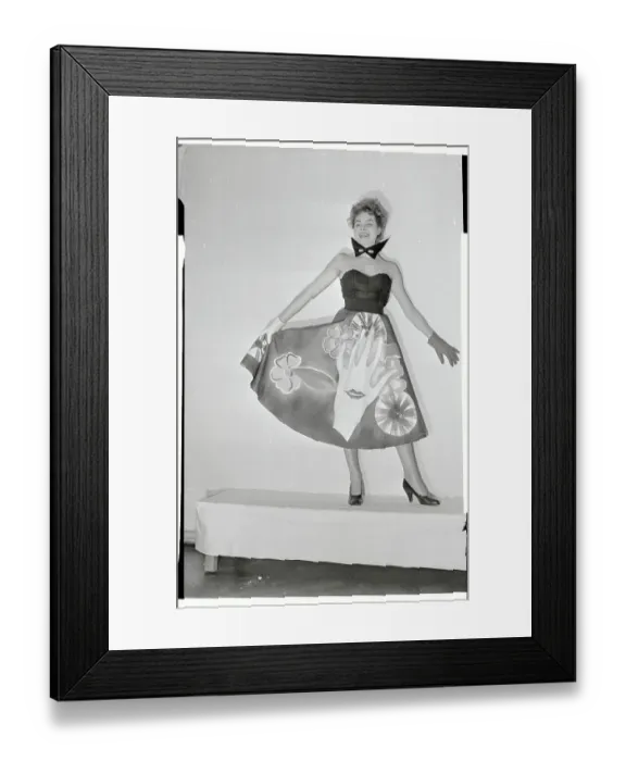 Framed Print : Woman Modeling a Skirt Framed Print : Woman Modeling a Skirt
